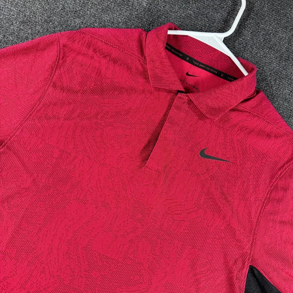 Nike Polo Shirt Mens S Small Red Tiger Woods Dri-FIT ADV Golf DH0711-687